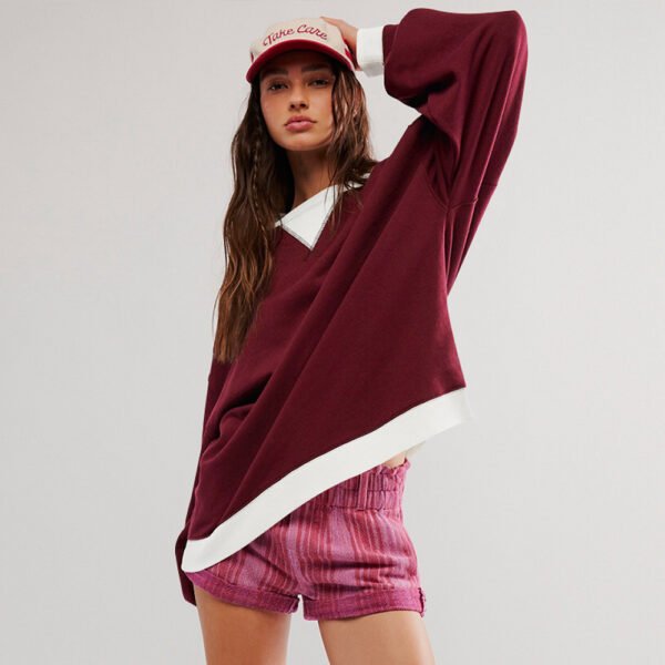 Cool Sweatshirts for Women - Colorful Cute Pullover- Loose Lantern Sleeve Sweatshirts – Full Sleeves Street Style Top for Sporty Looks - Image 3