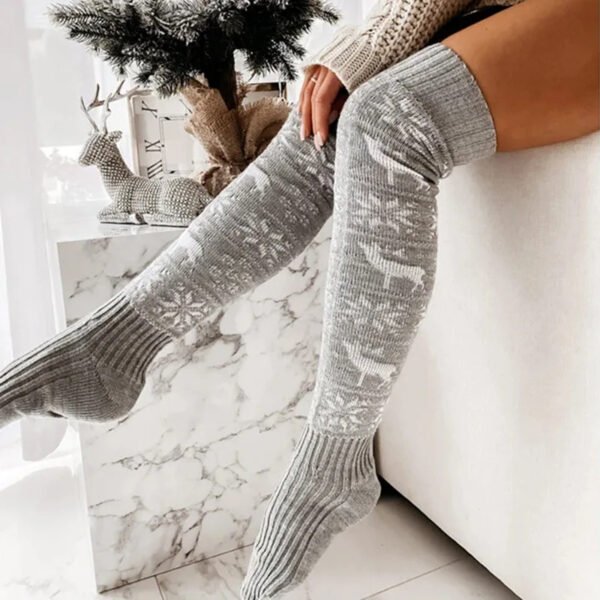 Christmas Stocking - Breathable Christmas Thigh High Socks - Xmas Stocking - Elk Christmas Stocking - Image 6