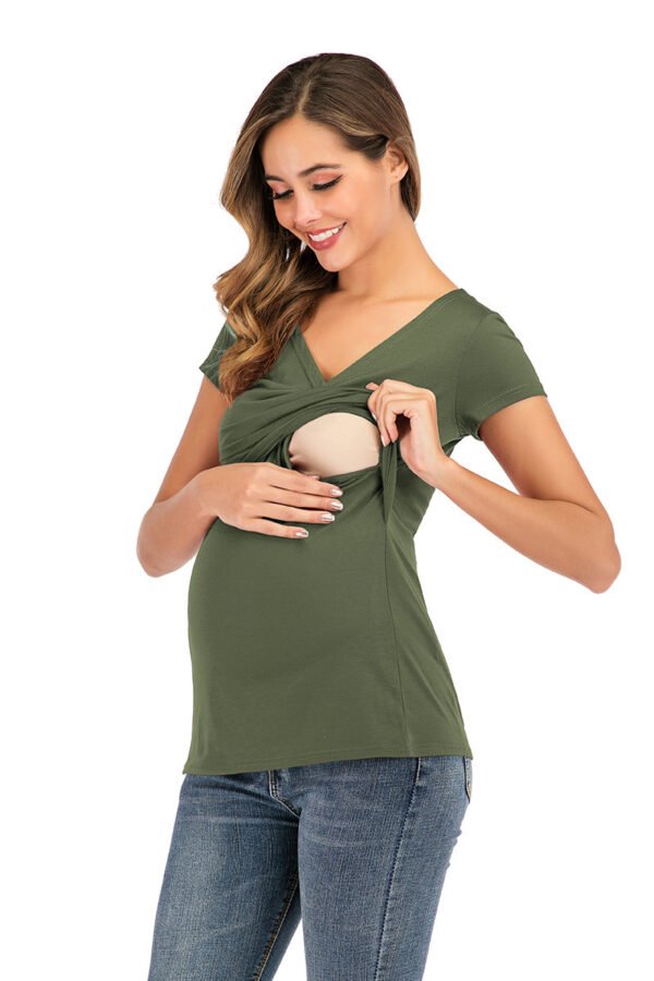 Cute Maternity Top - Maternity Tops for Feeding - Nursing Breastfeeding Cotton Tops - Image 4