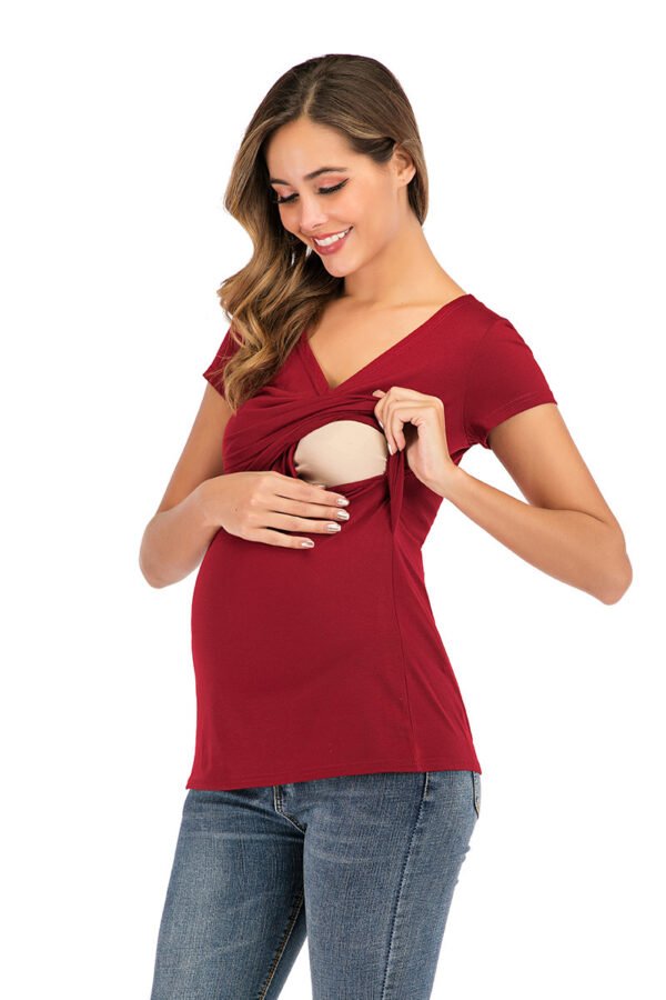 Cute Maternity Top - Maternity Tops for Feeding - Nursing Breastfeeding Cotton Tops - Image 2