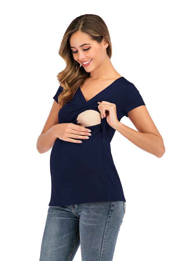 Cute Maternity Top - Maternity Tops for Feeding - Nursing Breastfeeding Cotton Tops - Image 6