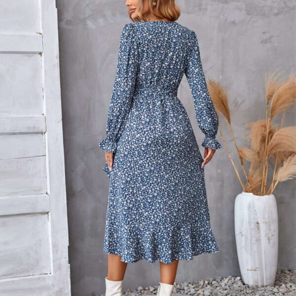 Floral Long Sleeve Dress - Comfy Cute Outfit Flowy Dress - Casual and Comfortable Clothing - Image 7