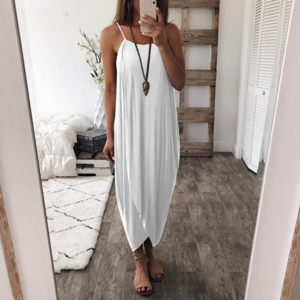 Irregular Dress - Breezy Long Loose Summer Dress - Comfortable Maternity Summer Dress - Image 3