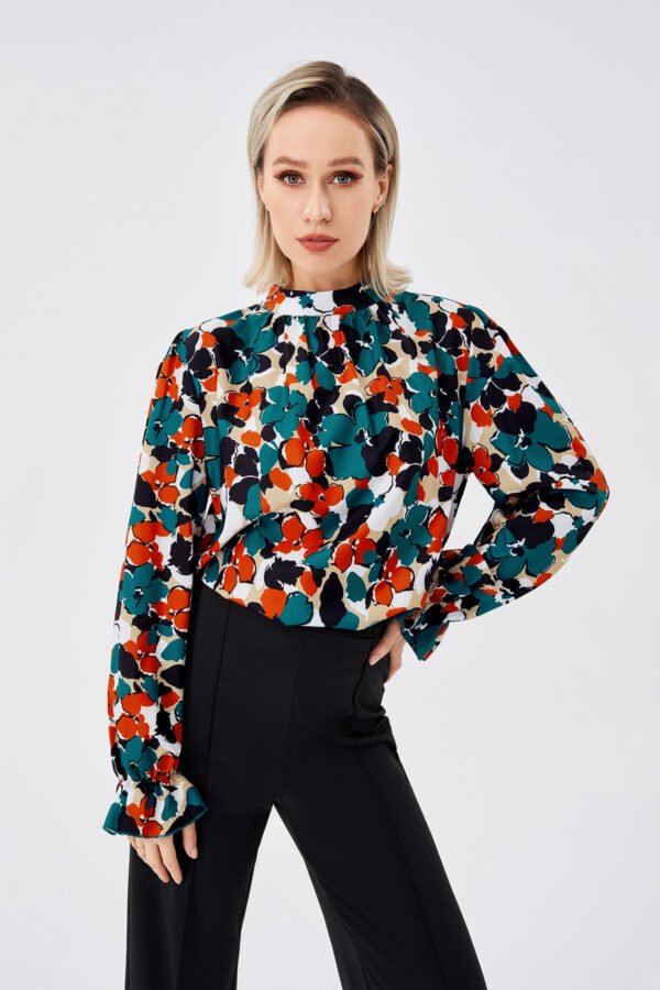 Women's Boho Shirts - Bohemian Chic Fashion Style Tops - Floral Print Shirt - Image 5