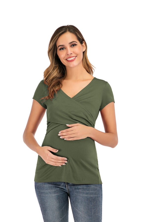 Cute Maternity Top - Maternity Tops for Feeding - Nursing Breastfeeding Cotton Tops - Image 3