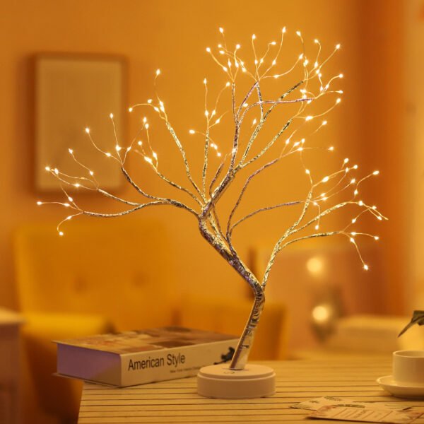 Tree Bedside Lamp - Tree Light Touch Switch Pearl Star Night Light - Image 7