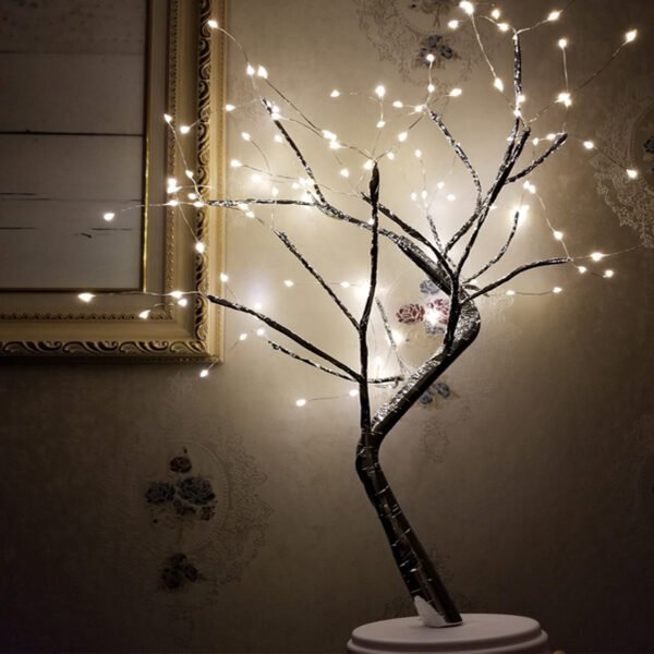 Tree Bedside Lamp - Tree Light Touch Switch Pearl Star Night Light - Image 5