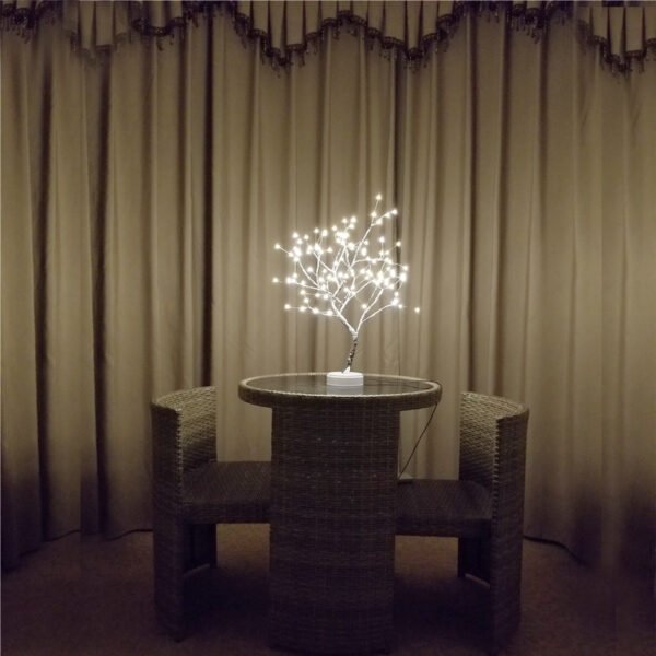 Tree Bedside Lamp - Tree Light Touch Switch Pearl Star Night Light - Image 2