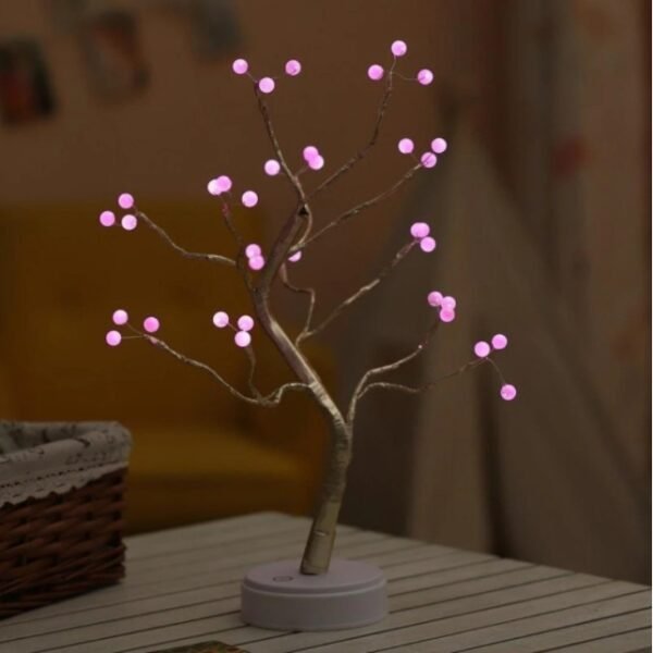 Tree Bedside Lamp - Tree Light Touch Switch Pearl Star Night Light - Image 6