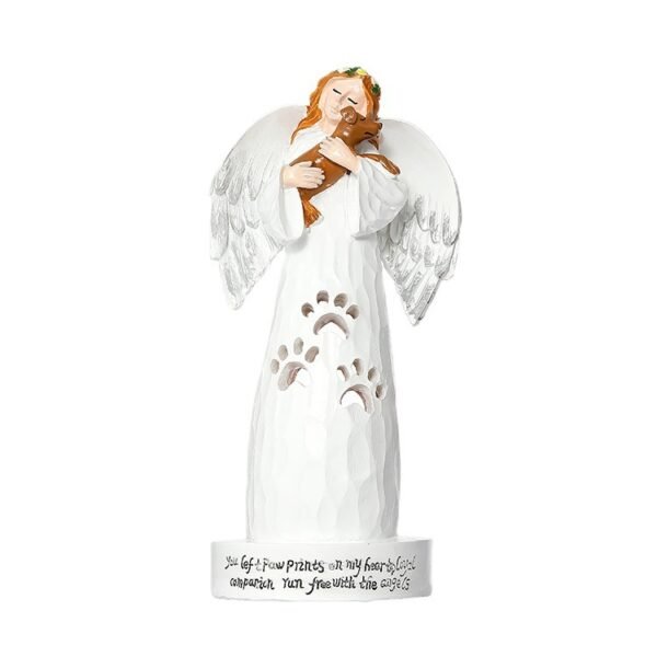 Garden Decor Angel Statue with Dog - Image 2