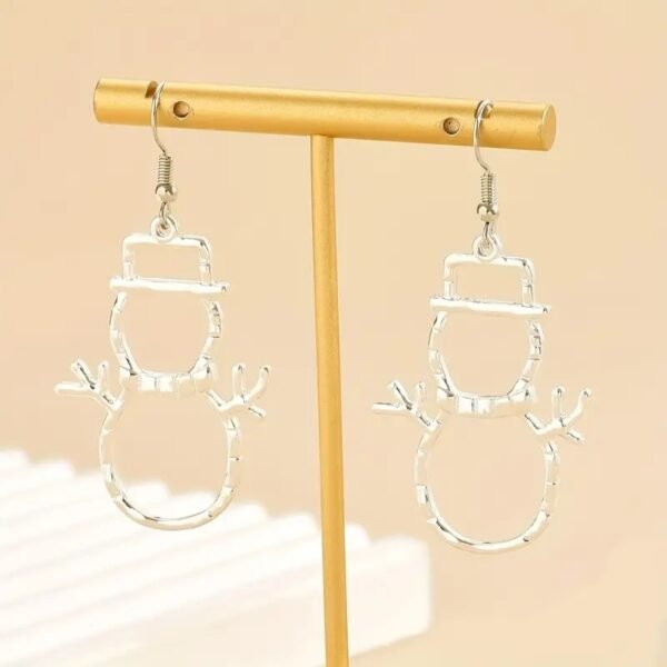 Snowman Earrings & Christmas Hollow Necklace For Women - Image 3