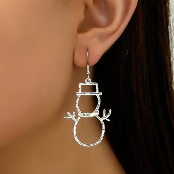 Snowman Earrings & Christmas Hollow Necklace For Women