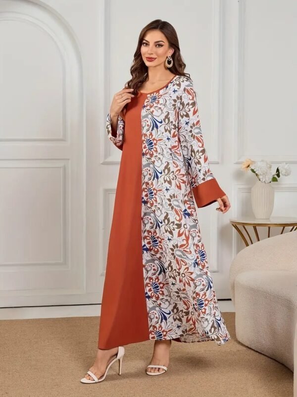Kaftan Pattern Dress - Elegant Printed Long Maxi Dress - Image 7