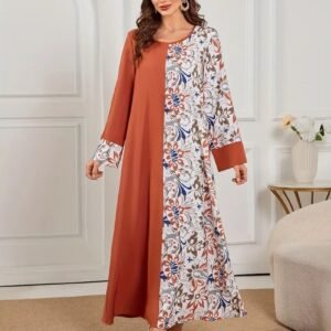 Kaftan Pattern Dress - Elegant Printed Long Maxi Dress