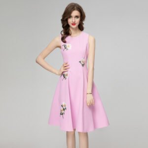 Floral Cinched Sleeveless Dress